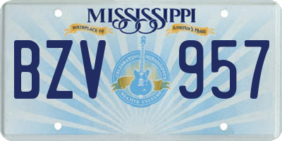 MS license plate BZV957