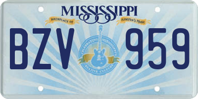 MS license plate BZV959
