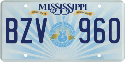 MS license plate BZV960
