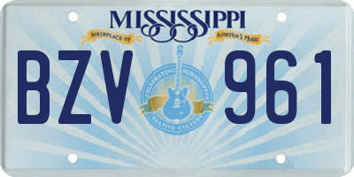 MS license plate BZV961