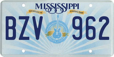 MS license plate BZV962