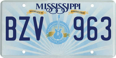 MS license plate BZV963