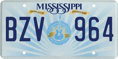 MS license plate BZV964