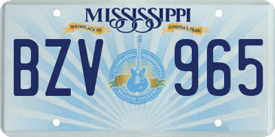 MS license plate BZV965