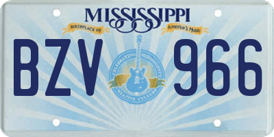 MS license plate BZV966