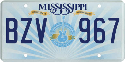 MS license plate BZV967