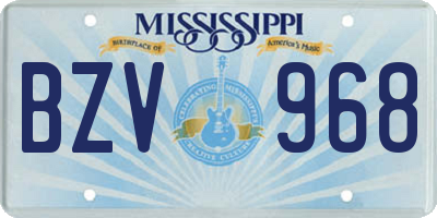 MS license plate BZV968