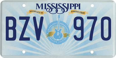 MS license plate BZV970