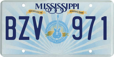 MS license plate BZV971