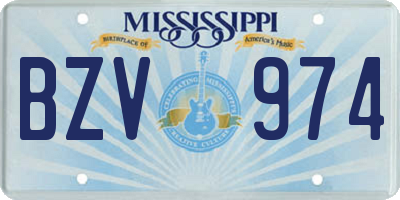 MS license plate BZV974