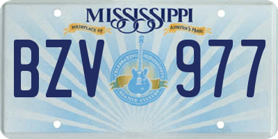 MS license plate BZV977