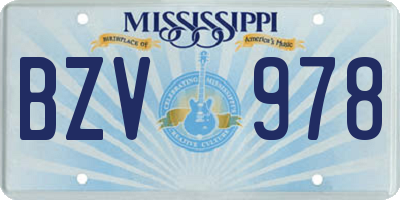 MS license plate BZV978