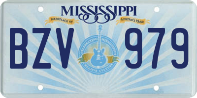 MS license plate BZV979