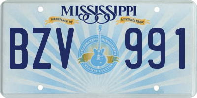 MS license plate BZV991