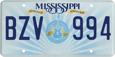 MS license plate BZV994