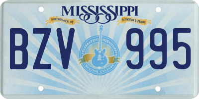MS license plate BZV995