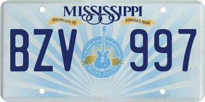 MS license plate BZV997