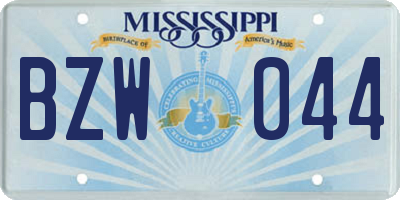 MS license plate BZW044