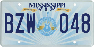MS license plate BZW048
