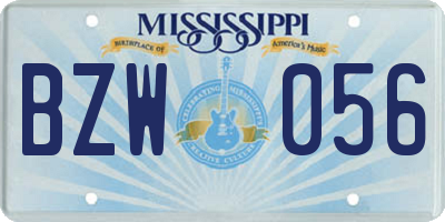 MS license plate BZW056