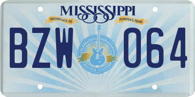 MS license plate BZW064