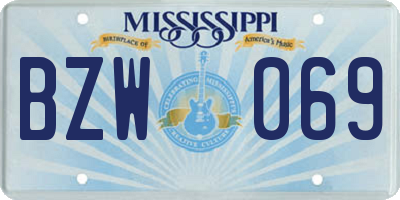 MS license plate BZW069