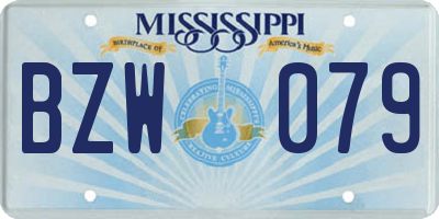 MS license plate BZW079