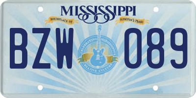 MS license plate BZW089