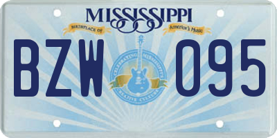MS license plate BZW095