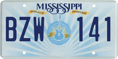 MS license plate BZW141