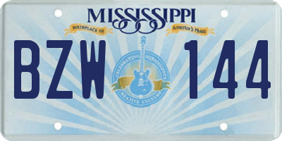 MS license plate BZW144