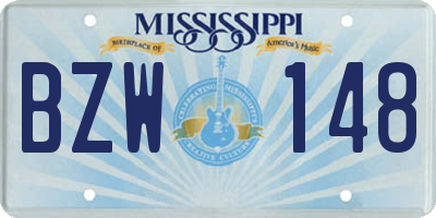 MS license plate BZW148