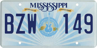 MS license plate BZW149