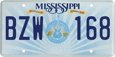 MS license plate BZW168