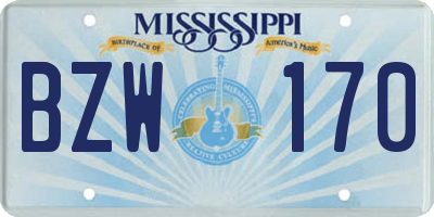 MS license plate BZW170