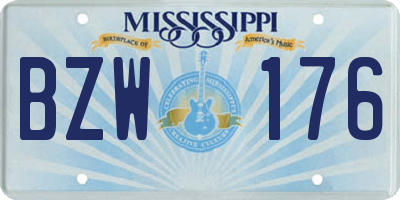 MS license plate BZW176