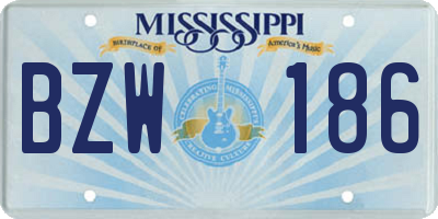 MS license plate BZW186