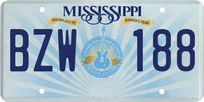MS license plate BZW188