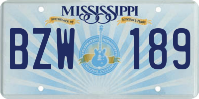 MS license plate BZW189