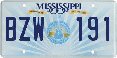 MS license plate BZW191