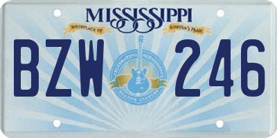 MS license plate BZW246