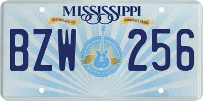 MS license plate BZW256