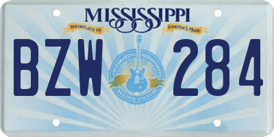 MS license plate BZW284