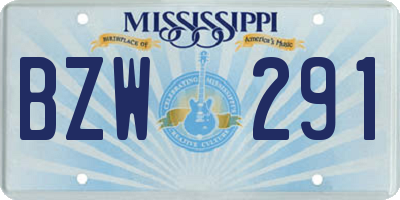 MS license plate BZW291