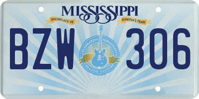 MS license plate BZW306