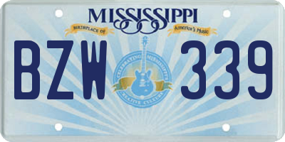 MS license plate BZW339