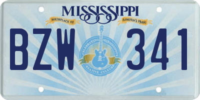 MS license plate BZW341