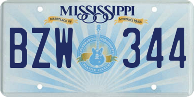 MS license plate BZW344