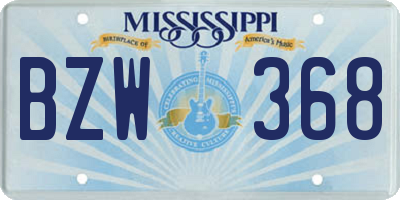 MS license plate BZW368