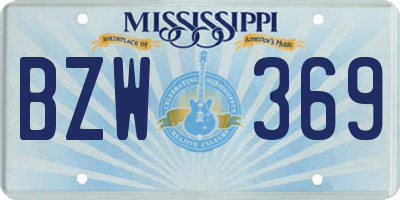 MS license plate BZW369